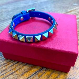 Valentino rock stud leather bracelet